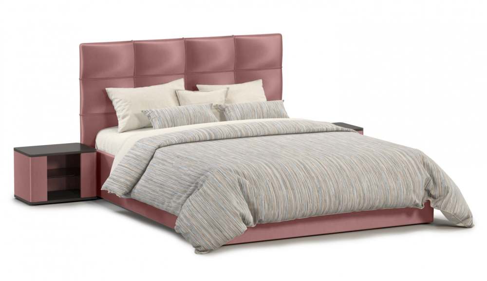 Интерьерная кровать с подъемным механизмом «Вена» Велюр Bingo mauve