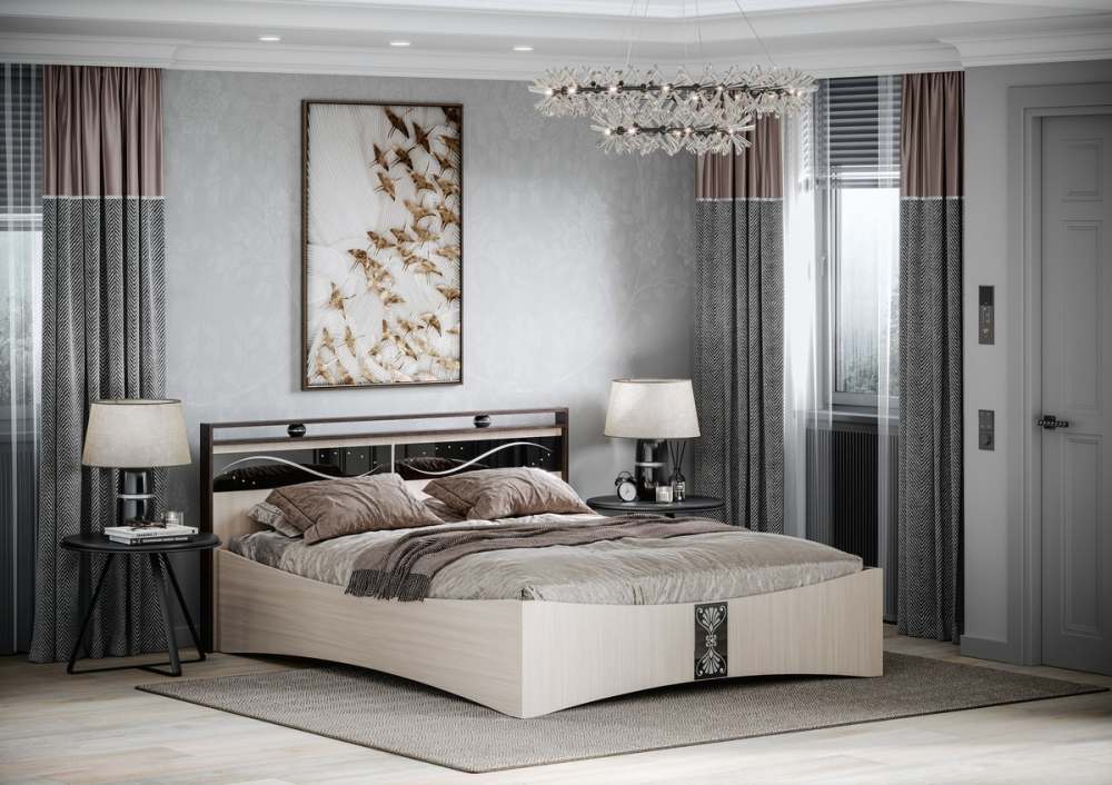 Кровать 160 с настилом КР-01 «Вега» Венге/Дуб молочный