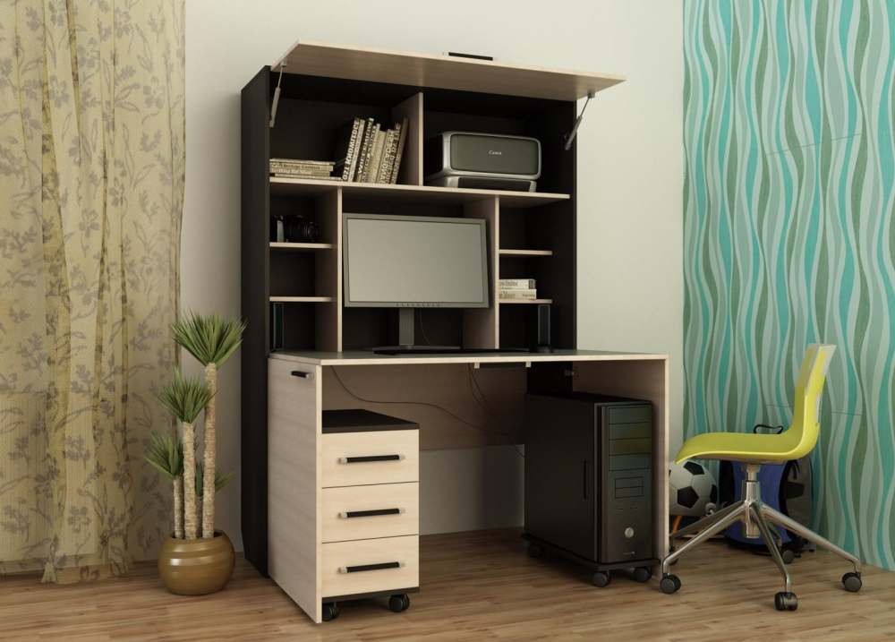 Компьютерный стол «Трансформер», высота - 171 см, глубина -38,4/96,5 см, ширина -120 см