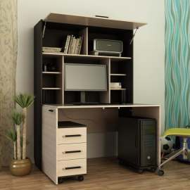 Компьютерный стол «Трансформер», высота - 171 см, глубина -38,4/96,5 см, ширина -120 см