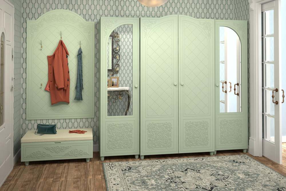 Модульная прихожая «Соня» Мята/салат шагрень