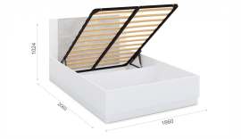 Кровать 160 с подъемным механизмом «Аврора» Белый/Ателье светлый