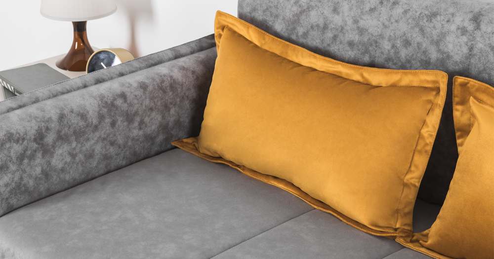 Велюр ТД 232 Аляска грей (серый)/Эвита умбер 109 (горчичный)