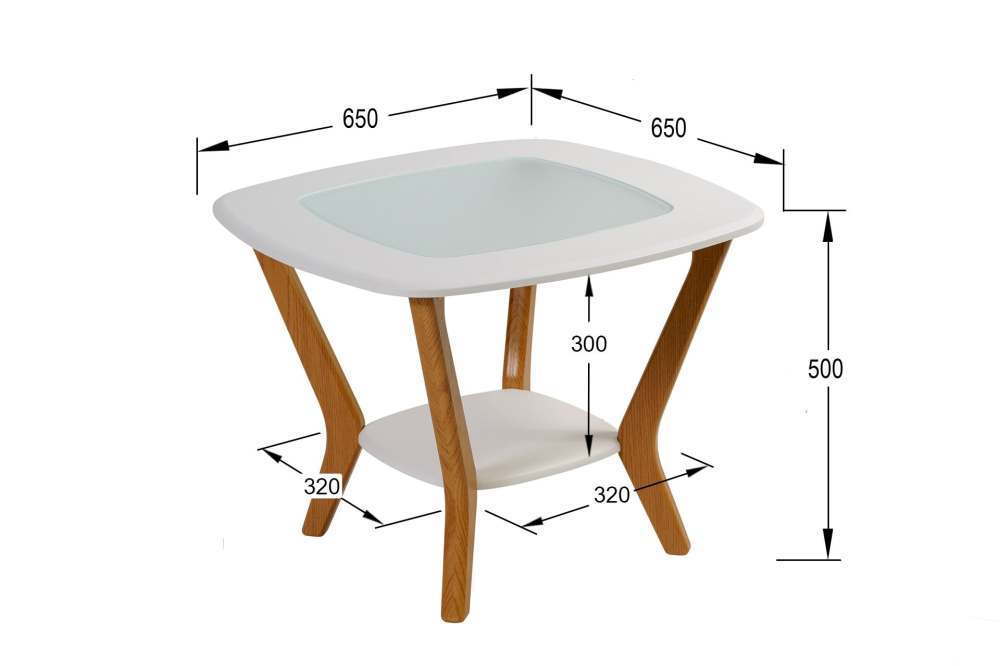 Стол журнальный «Мельбурн» белый/дуб светлый