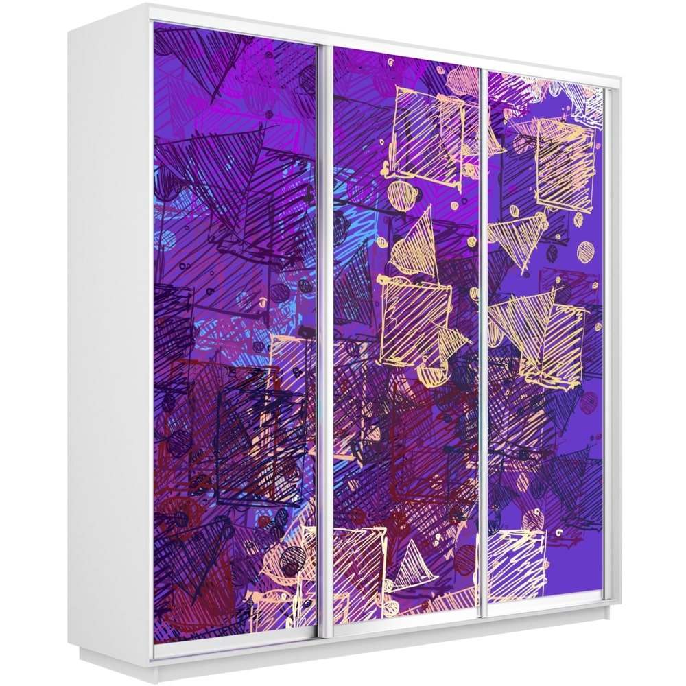 Шкаф-купе «Экспресс Трио» 2200 Фото 1012 белый снег