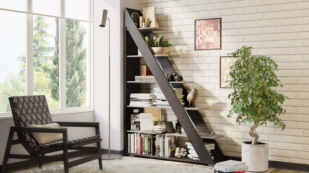 Стеллаж «тип 14» (Венге Цаво/Дуб Белфорт), глубина 30 см