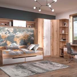 Модульная детская «Рио» Дуб Делано/Белый