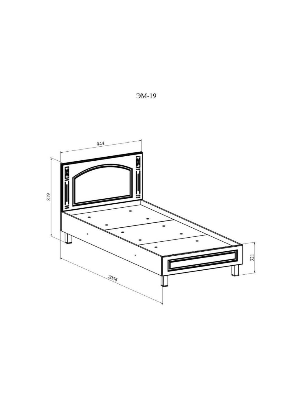 Кровать «Элизабет» ЭМ-19 Берёза снежная/клен