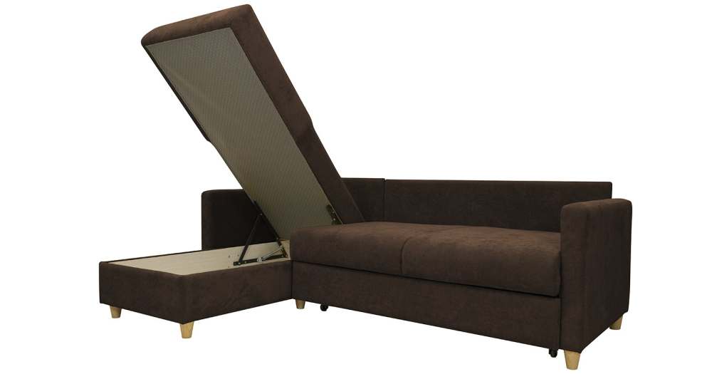 Диван-кровать угловой «Дилан» ТД 271 Лаунж 10 коричневый