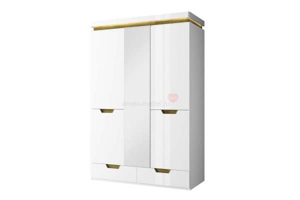 Шкаф трехстворчатый 3DG2S Z «Torino» белый/дуб наварра