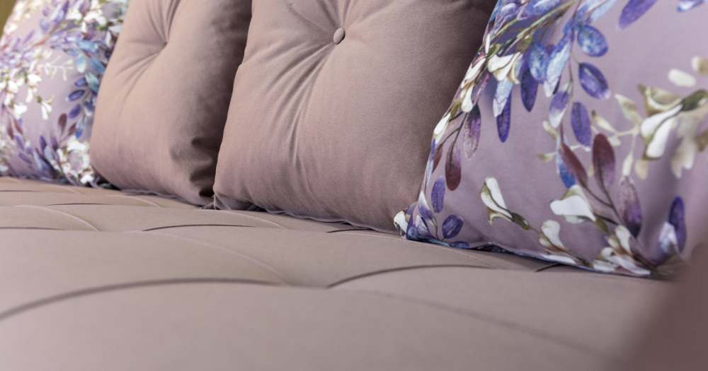 Диван 961 Лекко ява серо-розовый, спальное место 195x131 см