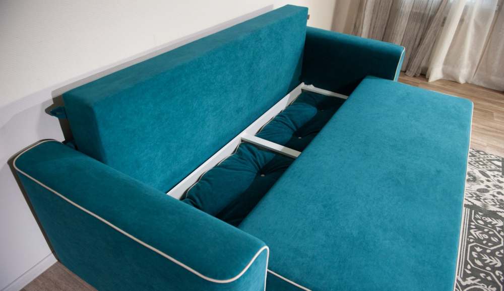 Диван прямой «Сиеста» Ultra atlantic/Ultra sand место для хранения