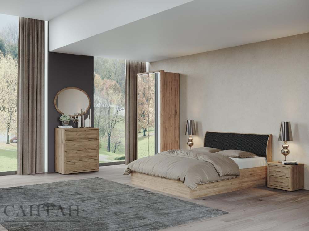 Спальня «Камелия 4» Гикори Джексон светлый/Matrixmat 02