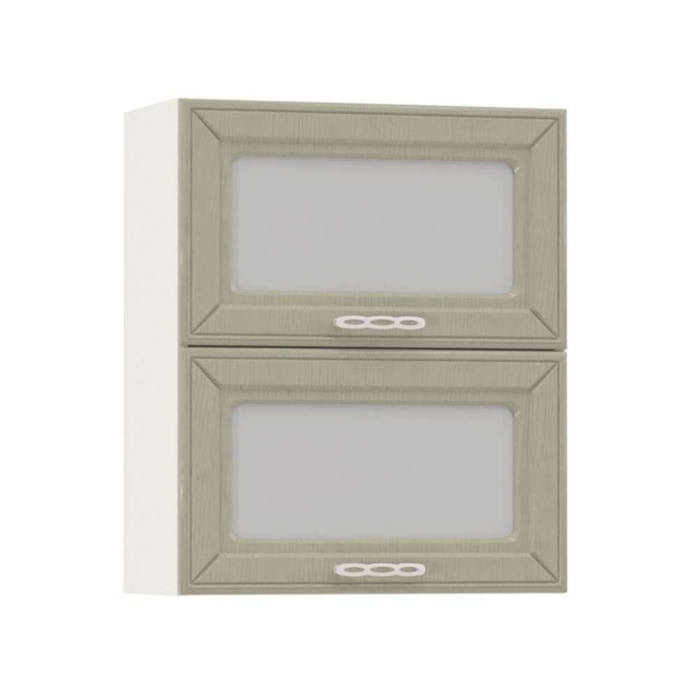 Шкаф навесной 600 гориз. 2 витрины «Маргарита» имбирь