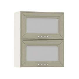 Шкаф навесной 600 гориз. 2 витрины «Маргарита» имбирь