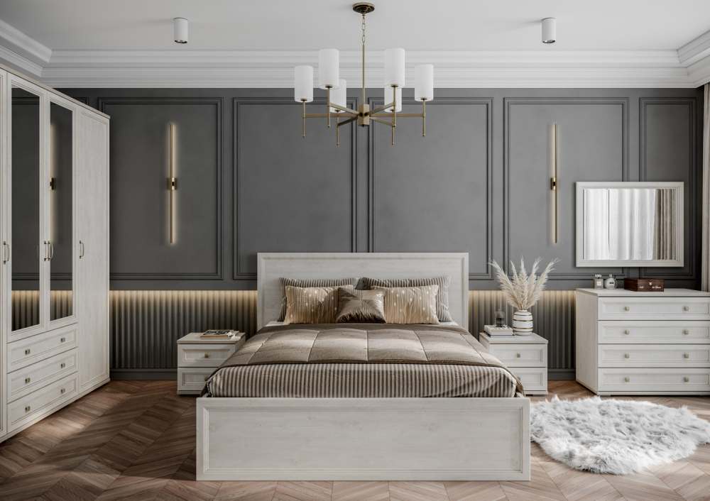 Модульная спальня «Александрия» Сосна Санторини Светлая