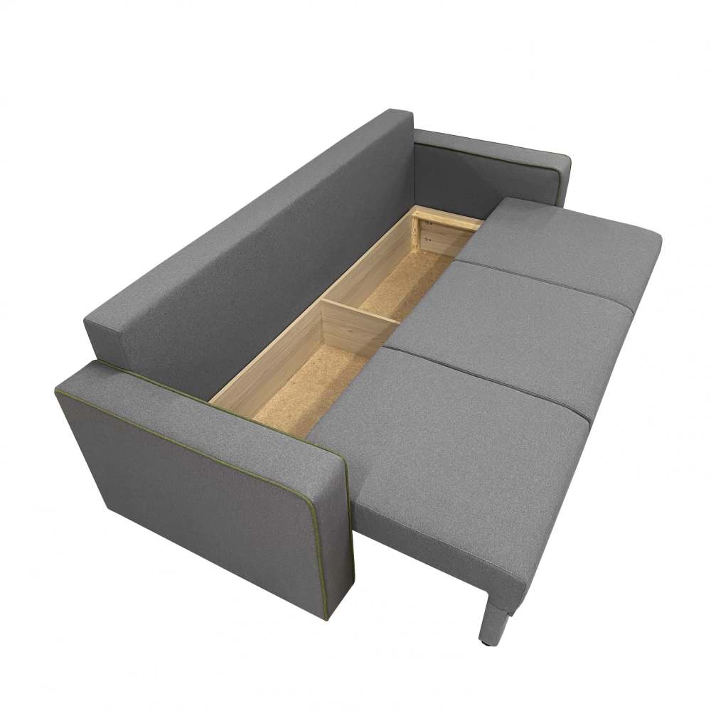 Диван «Кредо New» Солта графит/Солта сейдж место для хранения