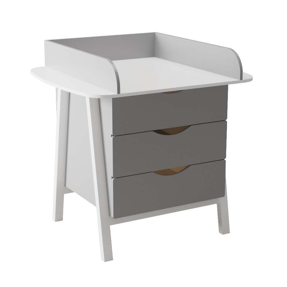 Комод пеленальный «SHOW S» Белый/Натуральные ножки, высота 105 см