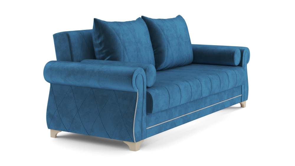 Диван-кровать «Порто» Велюр тенерифе океан/велюр тенерифе грей