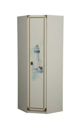 Шкаф угловой «Севилья 7» Белый/Kroning канат золотой