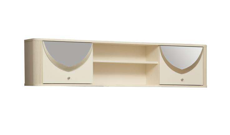 Полка навесная с зеркалом 43.18 «Стефани» Бежевый/Слоновая кость патина