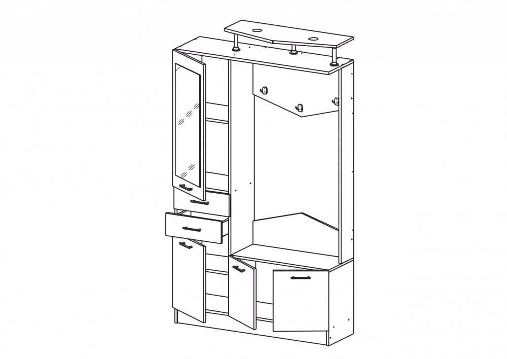 Шкаф комбинированный «Виола-3» Ясень шимо