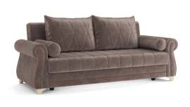Диван-кровать «Порто» Велюр тенерифе стоун/велюр тенерифе шоколад