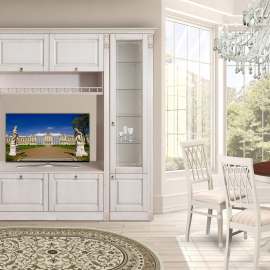 Гостиная с колоннами 1 «Вероника» Бодего/МДФ Ясень патина