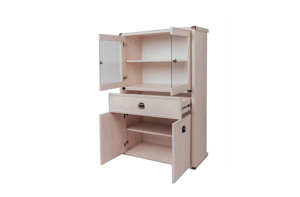 Шкаф с витриной «Магеллан» Сосна винтаж 2V2D1SL, глубина 40 см