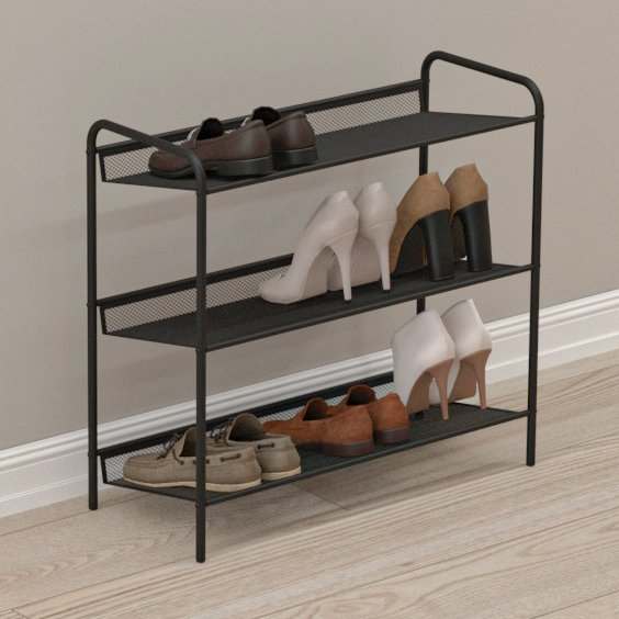 Подставка для обуви 3-х полочная «ЖЕНЕВА 23» Черный