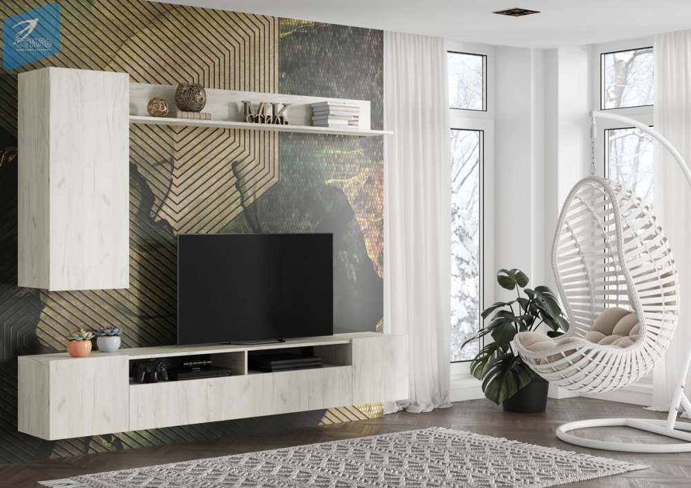 Комплект для гостиной «Соло-16» Дуб Крафт белый/Дуб Крафт белый