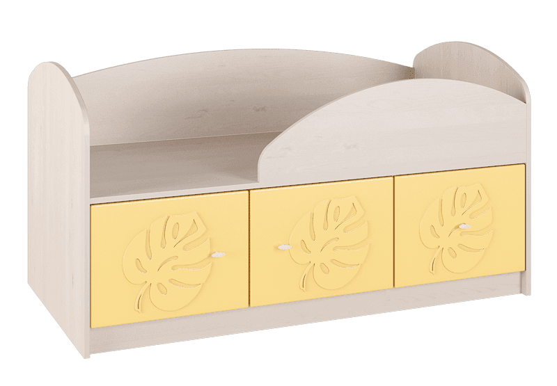 Кровать «Маугли» МДМ-1К Береза снежная/желтый