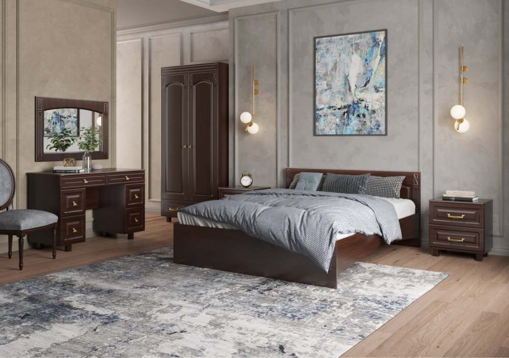 Модульная спальня «Элизабет» Орех темный ЭМ-003