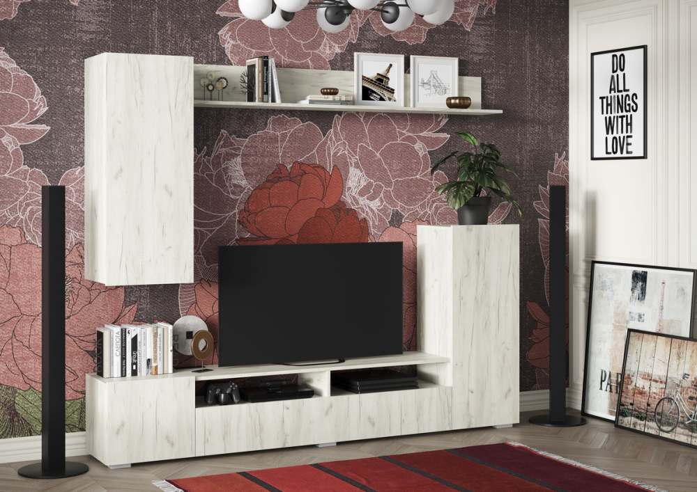 Комплект для гостиной «Соло-15» Дуб Крафт белый/Дуб Крафт белый