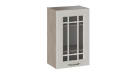 Шкаф навесной со стеклом «Одри» В_72-45_1ДРс Бежевый шелк