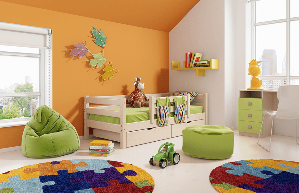 Кровать «Соня» Вариант 2 с защитой по центру