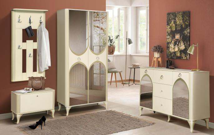 Модульная прихожая «Стефани» Бежевый/Слоновая кость патина