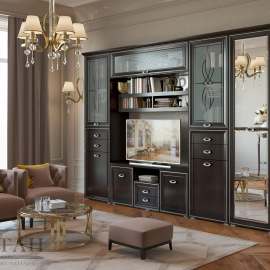 Гостиная «Эйми 8» Венге патина/Серебро