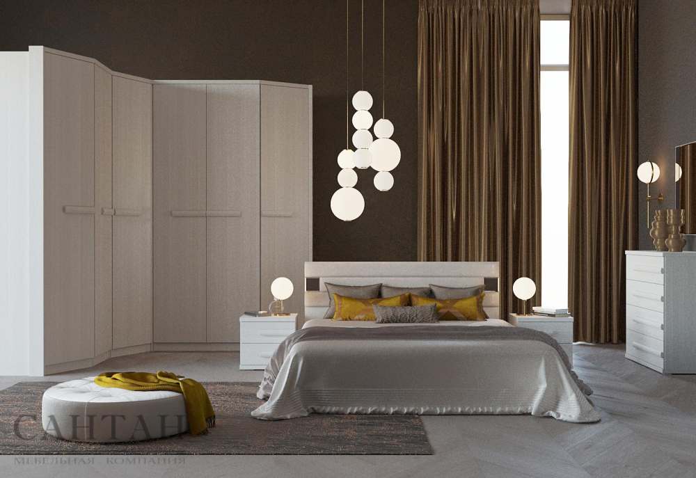 Спальня «Леонардо 3» Бодега белая/Alpina 2