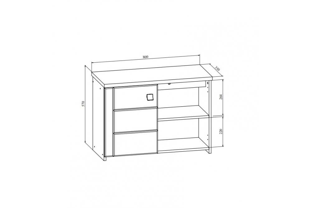 Тумба «Изабель» ИЗ-29 Берёза снежная/клён
