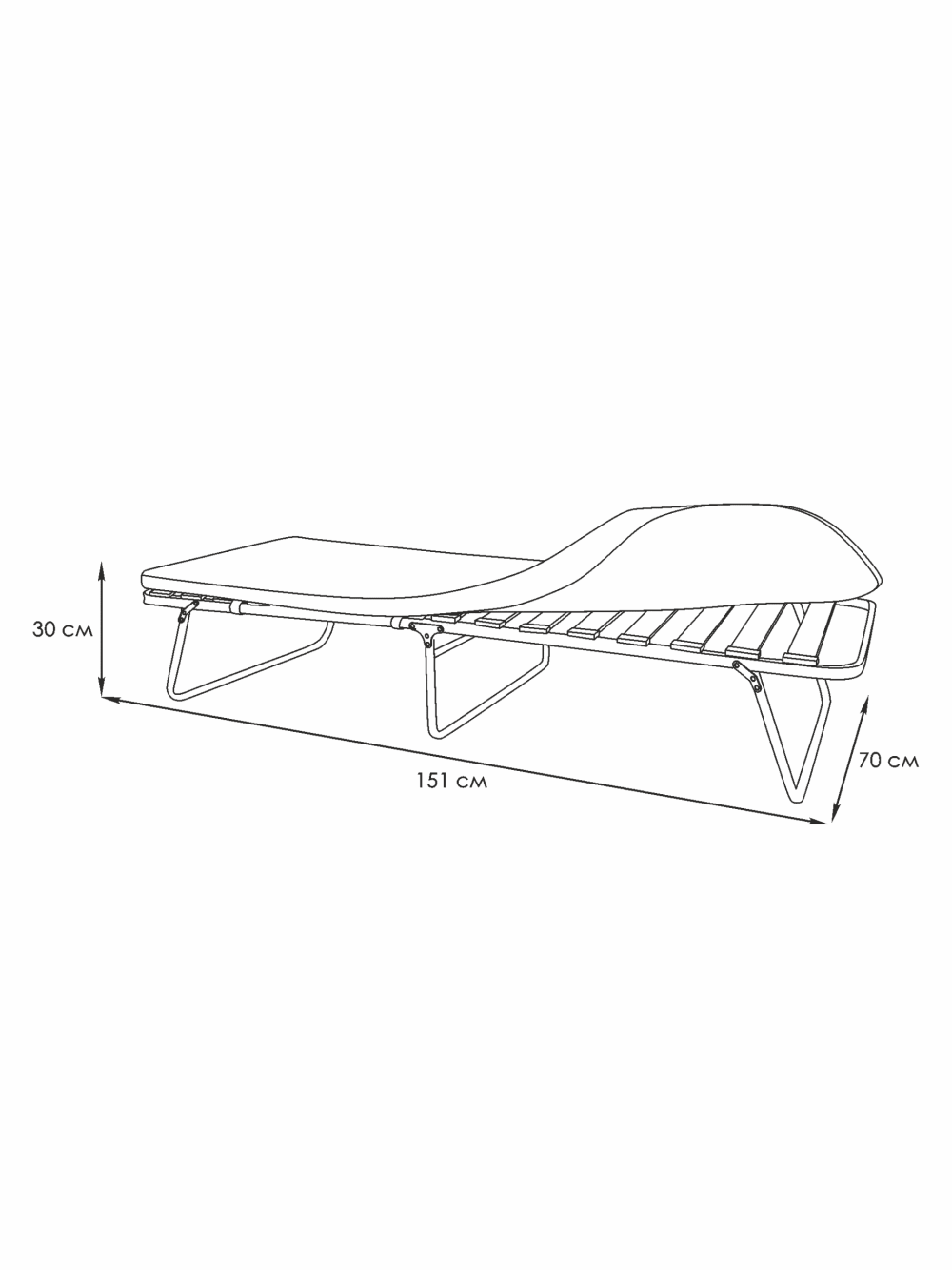 Кровать раскладная «Марфа-М1» малая на ламелях с мягким матрасом