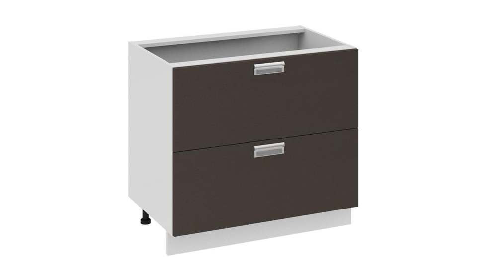 Шкаф напольный с 2-мя ящиками «Бьюти» Н2я_72-90_2Я Грэй