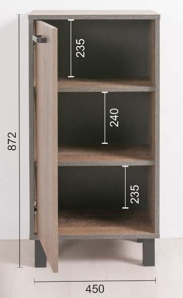 Шкаф-тумба 13.208 «Стронг» Дуб Гранж Колониальный/Интра размеры