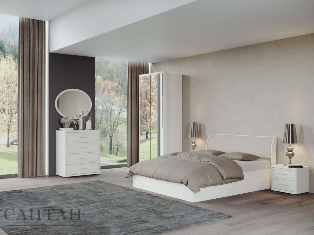 Спальня «Камелия Monro 4» Бодега белая/Matrixmat b020