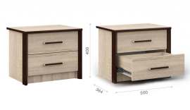 Тумба прикроватная «Эшли» Венге/Дуб Сонома