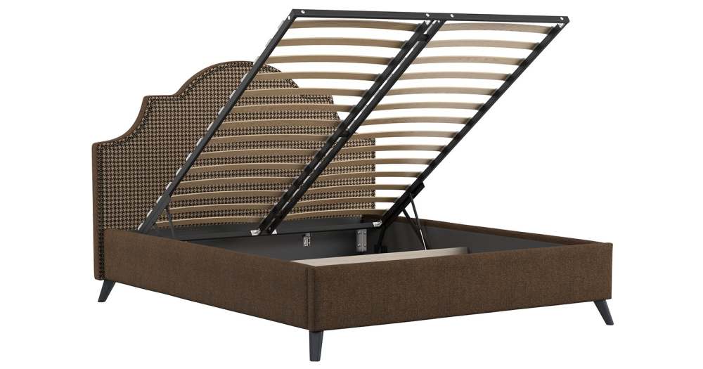 Интерьерная кровать «Фаина» Ролан 2494/5 коричневый/Труссарди 22/1 коричневый