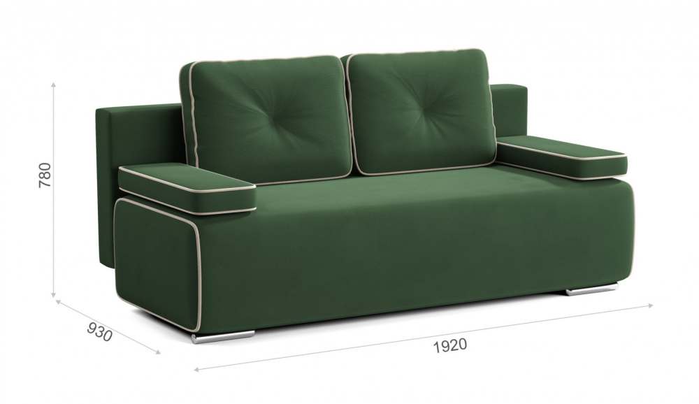 Диван прямой «Асти» Amigo green/Amigo cream размеры