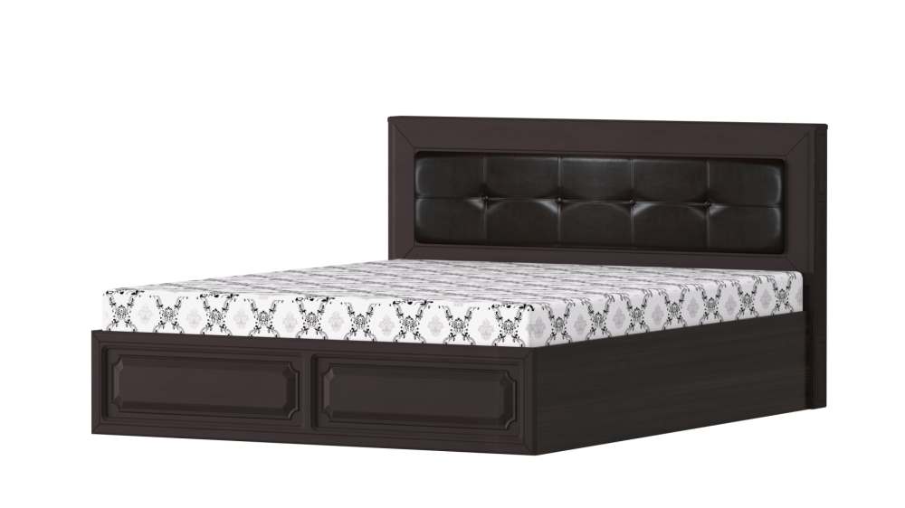 Кровать 140 с подъемным механизмом «Ева-11» Дуб фактурный горький шоколад/Венге