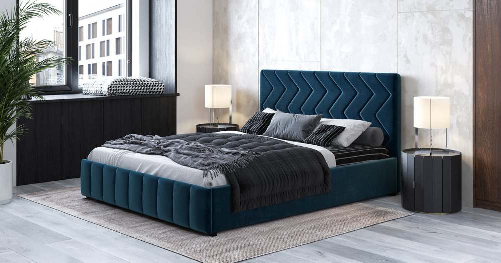 Интерьерная кровать «Милана» Лекко океан полуночно-синий