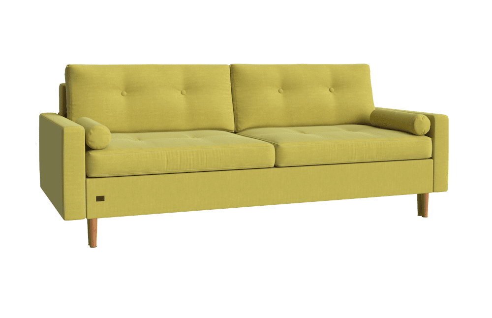 Диван «Скандинавия» Bergen mustard (обивка велюр), спальное место 200х145